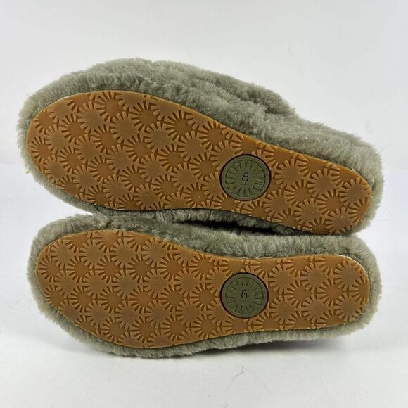 UGG Women's Fluff Yeah US 7 Army Green Platform Slide Fur Sandals - Picture 9 of 10